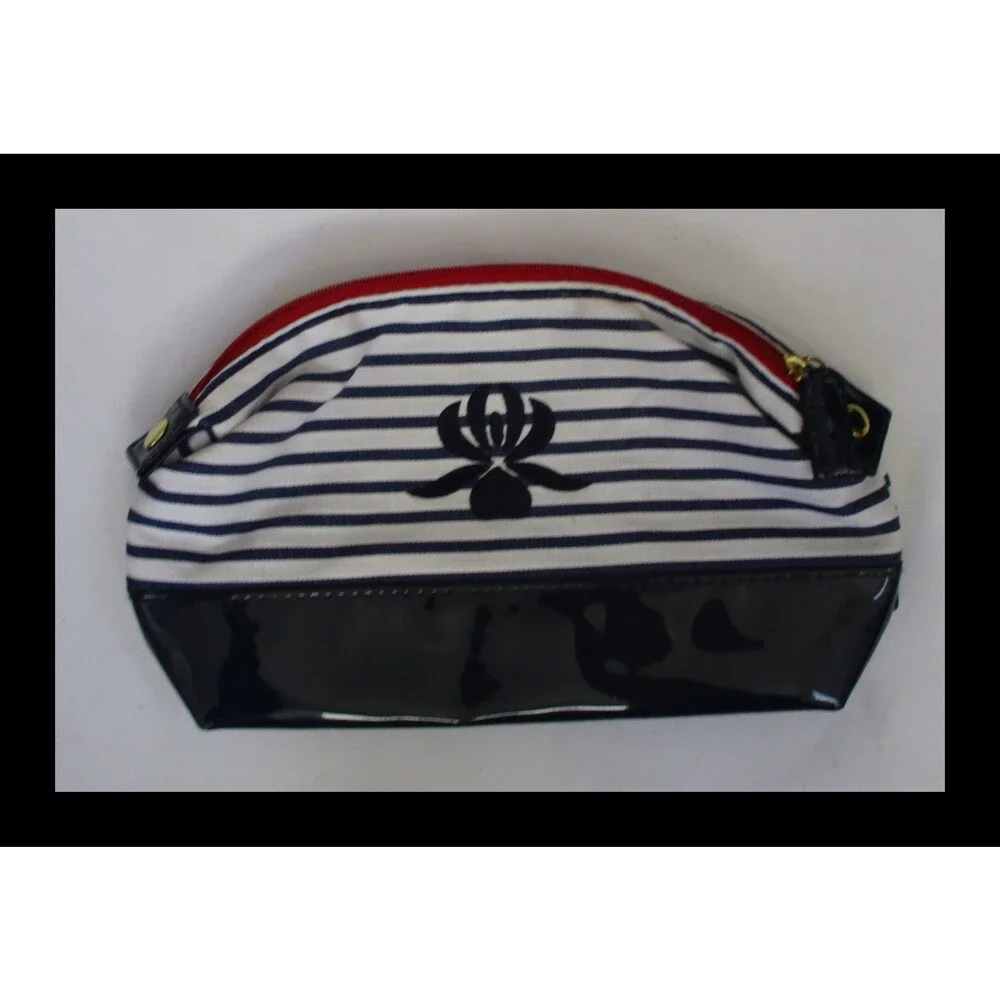 Red White & Blue Ladies Cosmetic Travel Bag Nautical Style